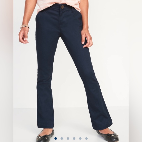 8 NWT Boot Cut Slim Fit Flat Front Chinos Uniform Pants, Cotton, Classic Navy - Picture 2 of 14